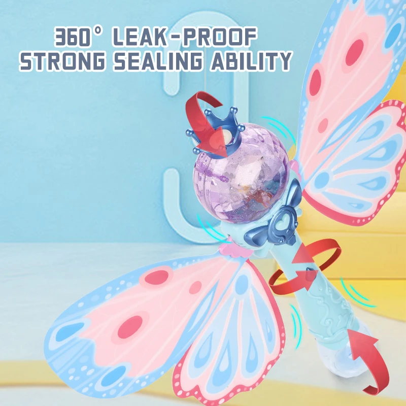 Hot Selling Outdoor children playing toys B/O Butterfly bubble wand for girls