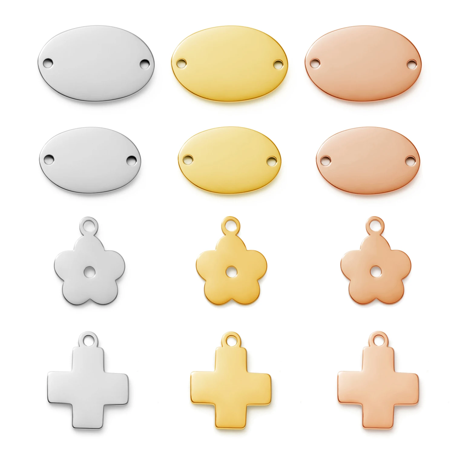 Wholesale Stainless Steel Gold Heart Custom Bar Blank Plate Laser Engraved Logo Pendants for Bracelets Necklace