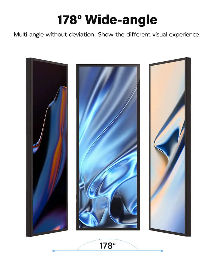 Customizable 19 24 28 35 36 Inch Ultra-Wide Stretched Bar LCD Digital Advertising Player Screen for Retail Stores Shopping Malls