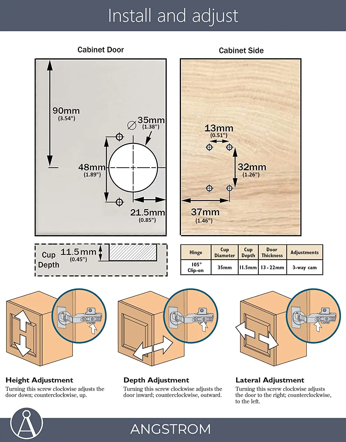 Hot sale 105 Degree hydraulic kitchen hinges with soft close wood cabinet door furniture hinge