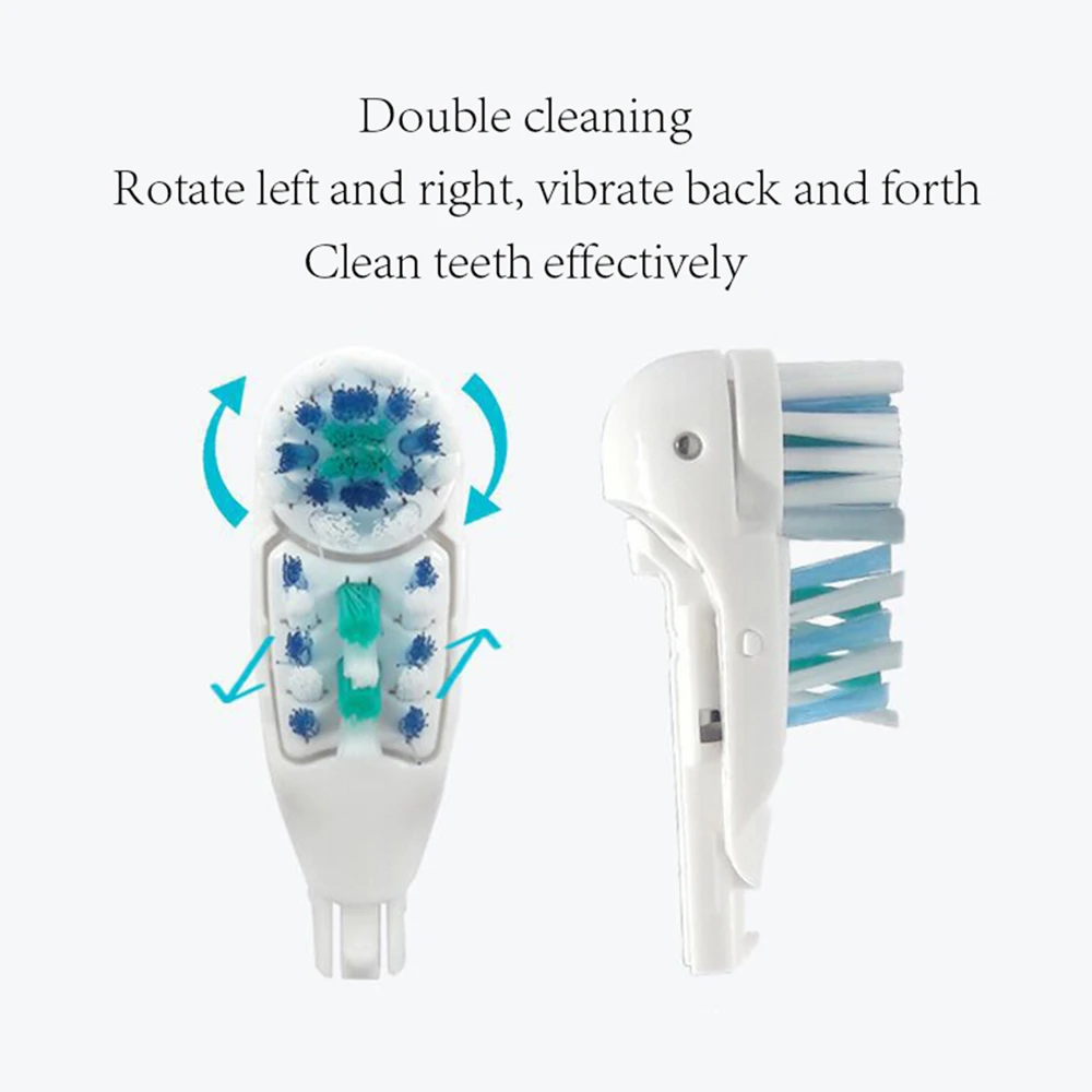 Double cleaning 4 Pcs Toothbrush Heads Replacement For Oral B 3733 4732 4734 Brush Heads