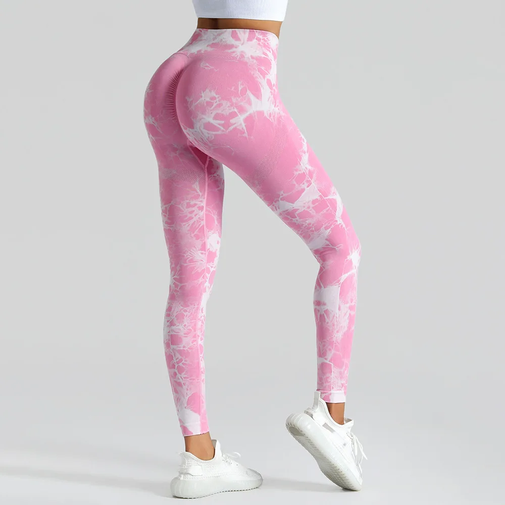 High quality, non fading fashionable tie dye hip lifting training hip exercise yoga leggings outdoor casual wear