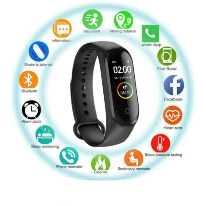 M4 Band 4 фитнес-трекер 0 96 OLED дисплей монитор сердечного ритма водонепроницаемый браслет трекер активности прогноз погоды