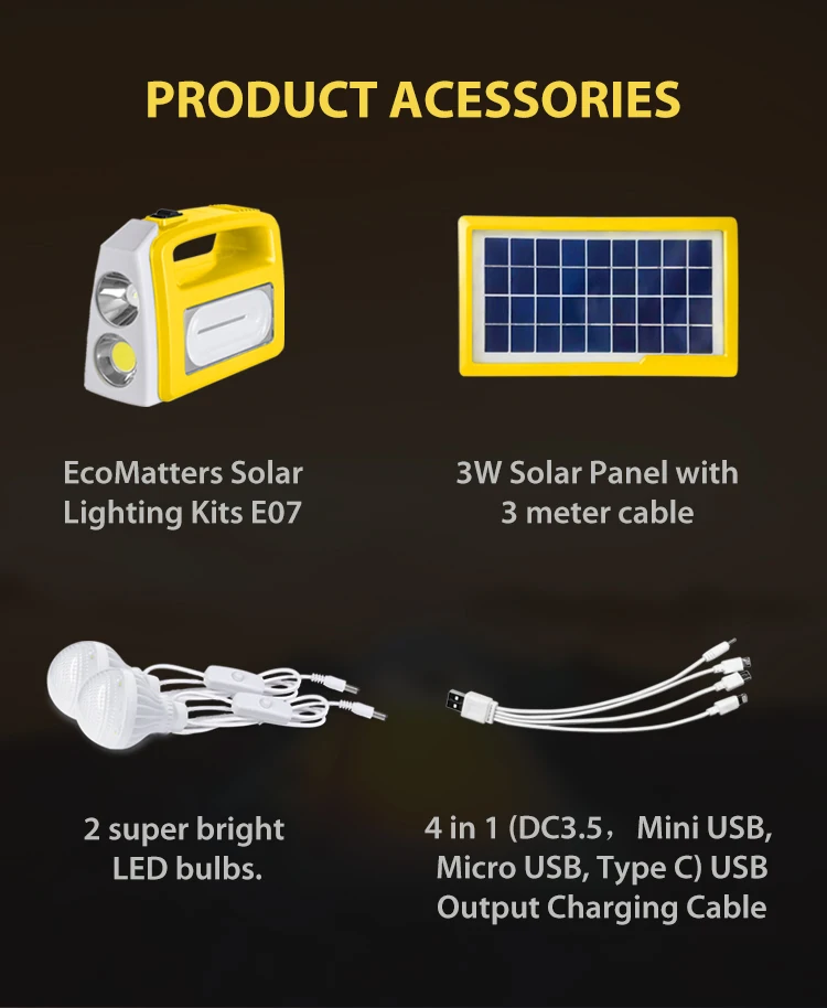 Emergency Solar Light Portable Smart Power Station 5V 5W 18W Mini Home Solar Generator with Solar Panel Led Light