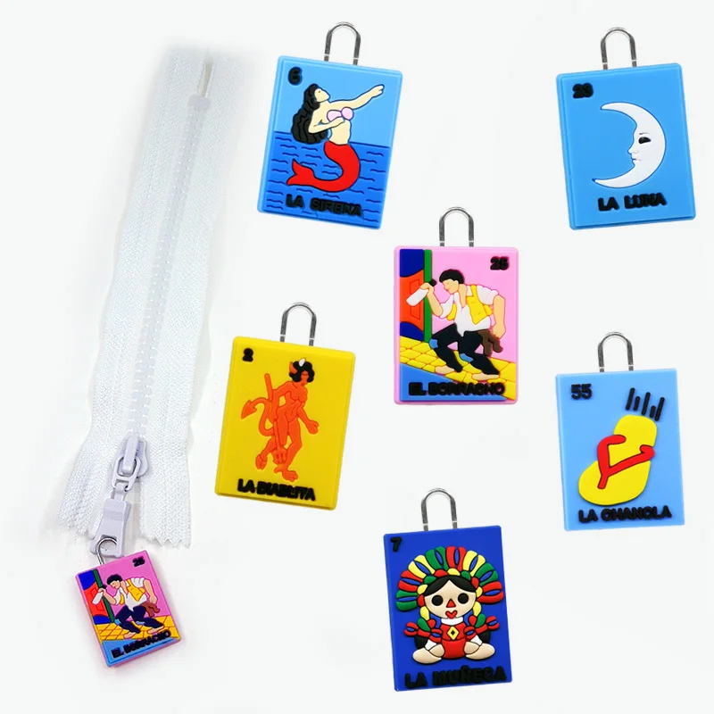 Custom Rubber 2D Soft pvc design Zipper Sliders charms customized hot zipper puller via