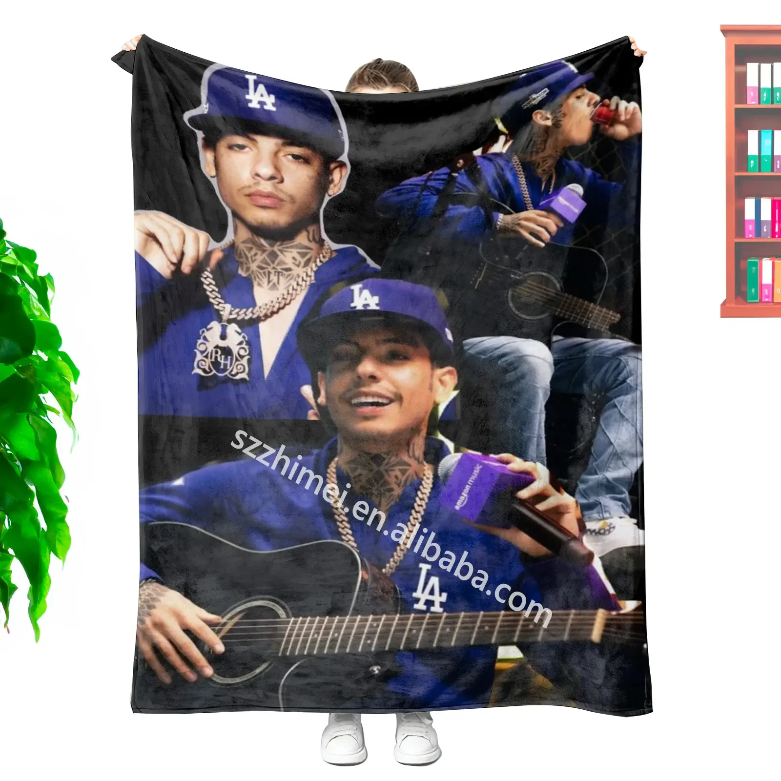 Wholesale custom mexican rapper natanael cano ct blanket corridos tumbados cobijas personalizar frazadas