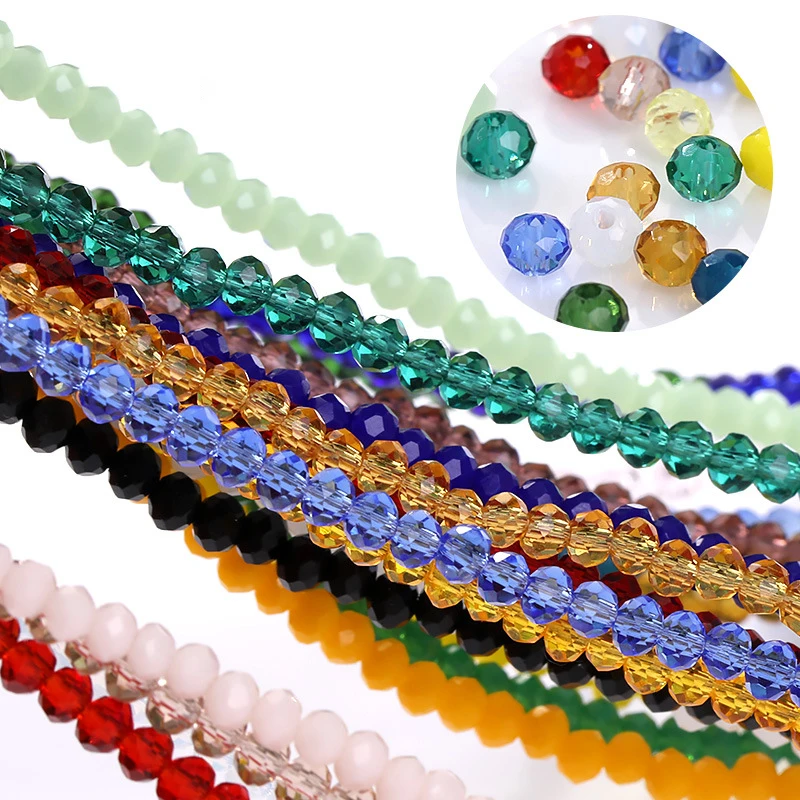 Xichuan 2mm 24 Colors Glass Beads With Holes Round Crystal Loose Faceted Rondelle Glass Crystal Beads