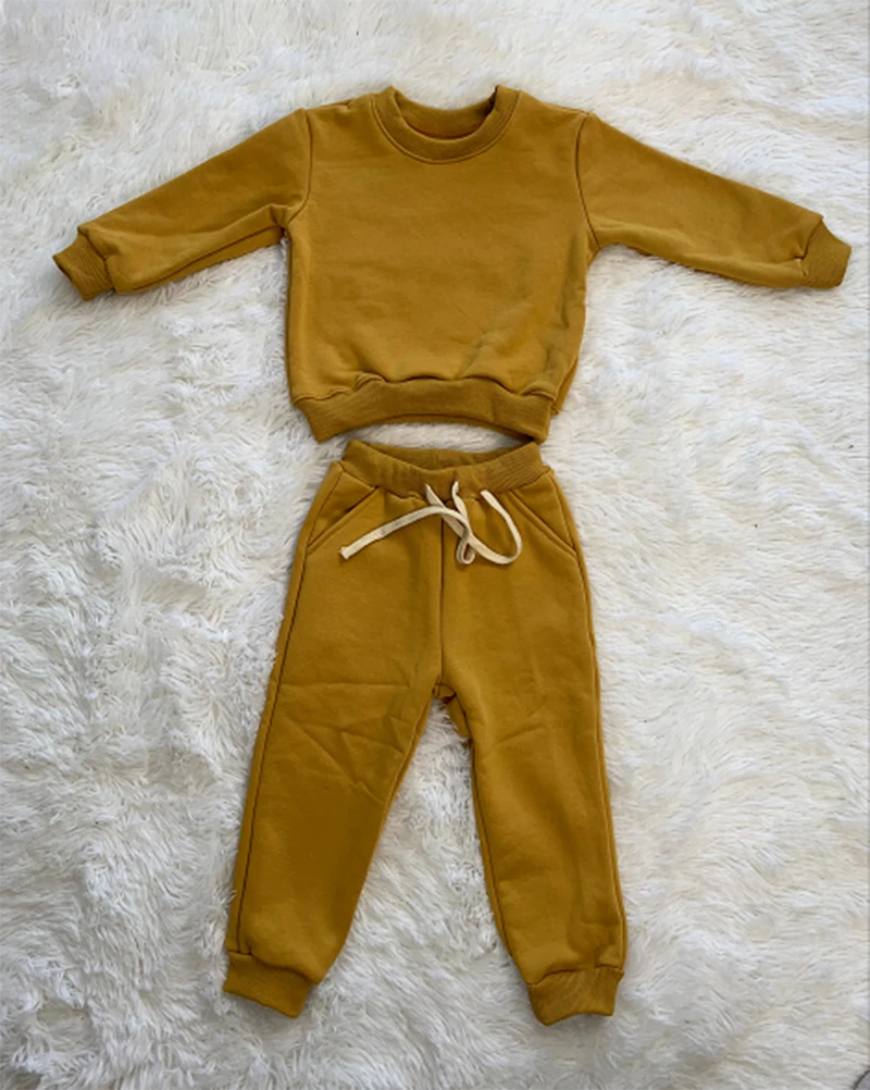 RTS baby clothing sets long sleeve bodysuit jumpers for kids hemp crewneck