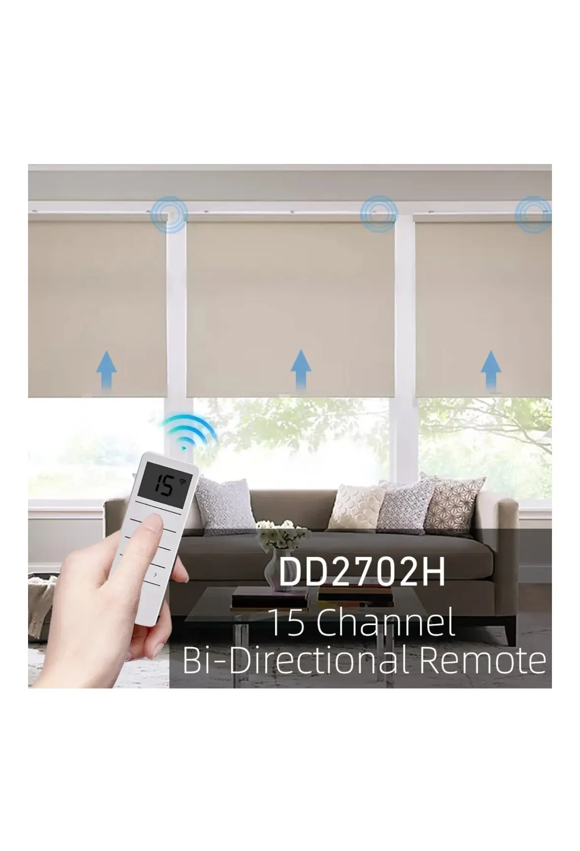 1pc MOQ  smart home Electric Curtain Motor remote controller bidirectional DD2702H 15 -channel emitter