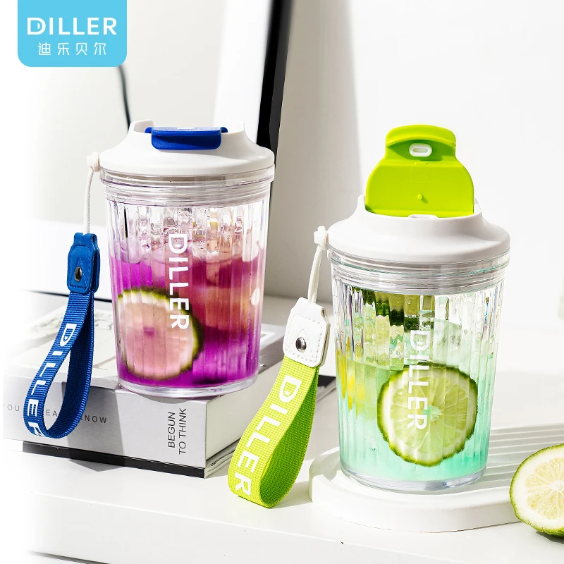 Wholesale Stylish Coffee Mug Portable Tritan BPA Free Travel Mug Eco Friendly Plastic Cups