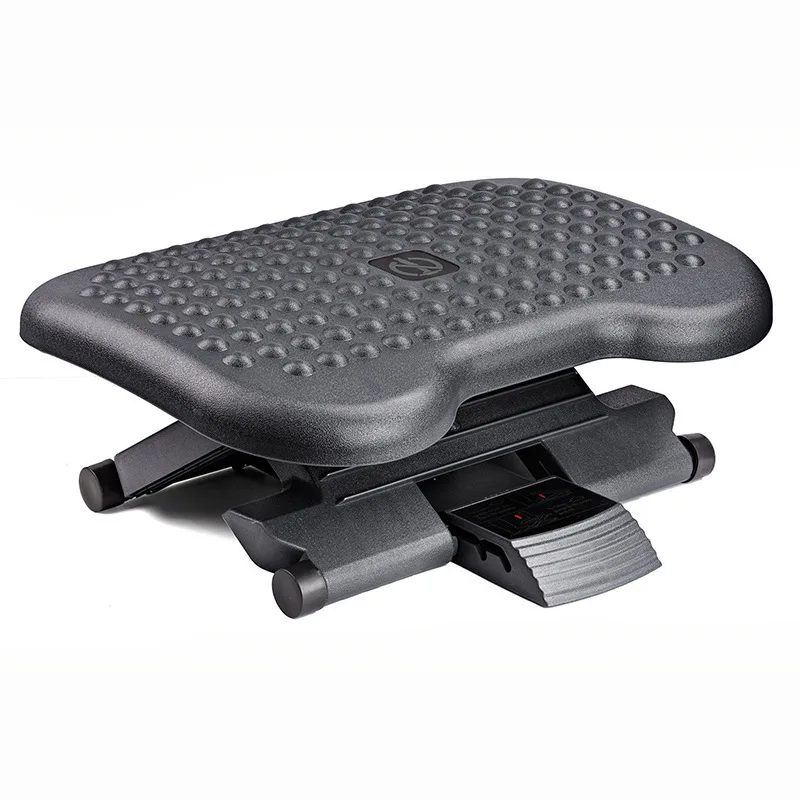 Factory Custom Anti Slip Ergonomic Black Plastic Under Desk Adjustable Office Foot Rest
