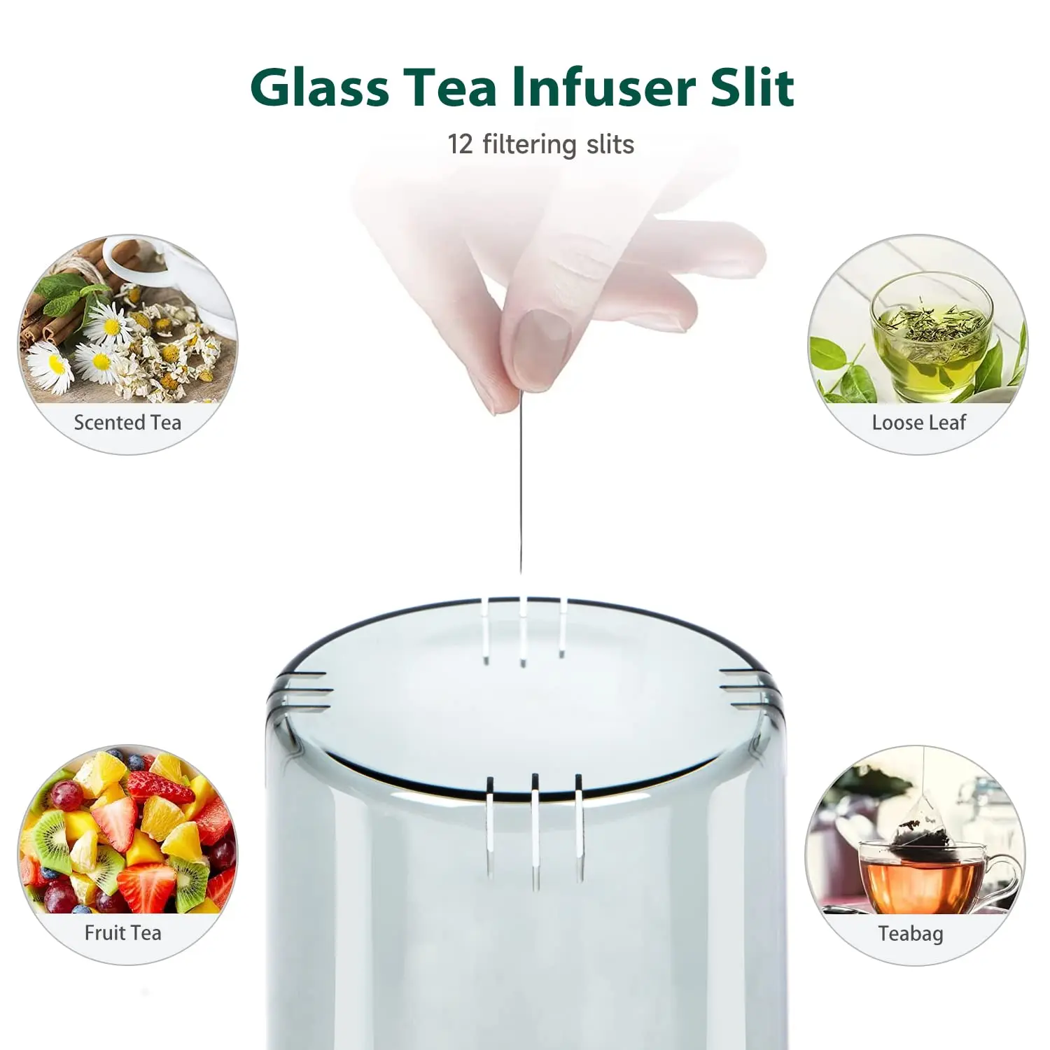Factory Modern High Borosilicat Glass Tea Cup With Infuser And Lid