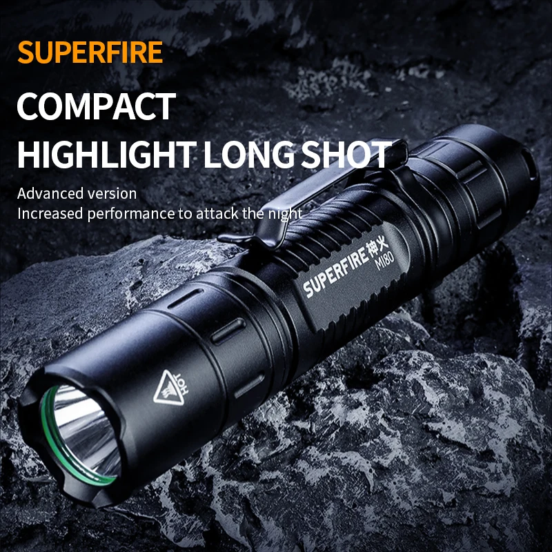 15W EDC Bright Led Flashlight MI80 with AC charger 18650 Battery 1100lmTorch Camping Fishing Lantern  Outdoor FlashLight