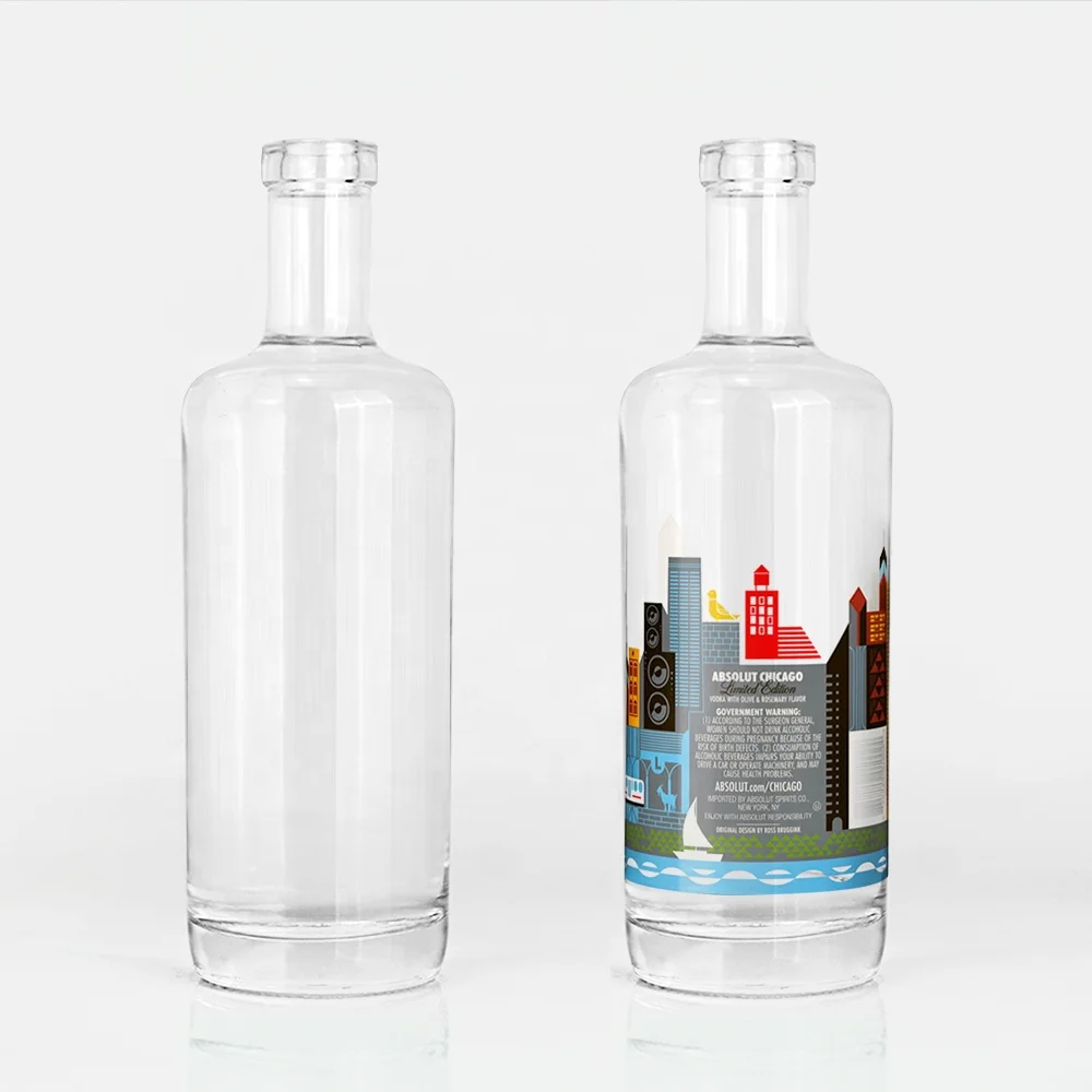 Luxury Empty Packing 750 ml Frosted Bulk Foreign Vodka Wine Bottle Clear Glass Tequila Wine Bottles 500 ml 75cl 750ml With Cork