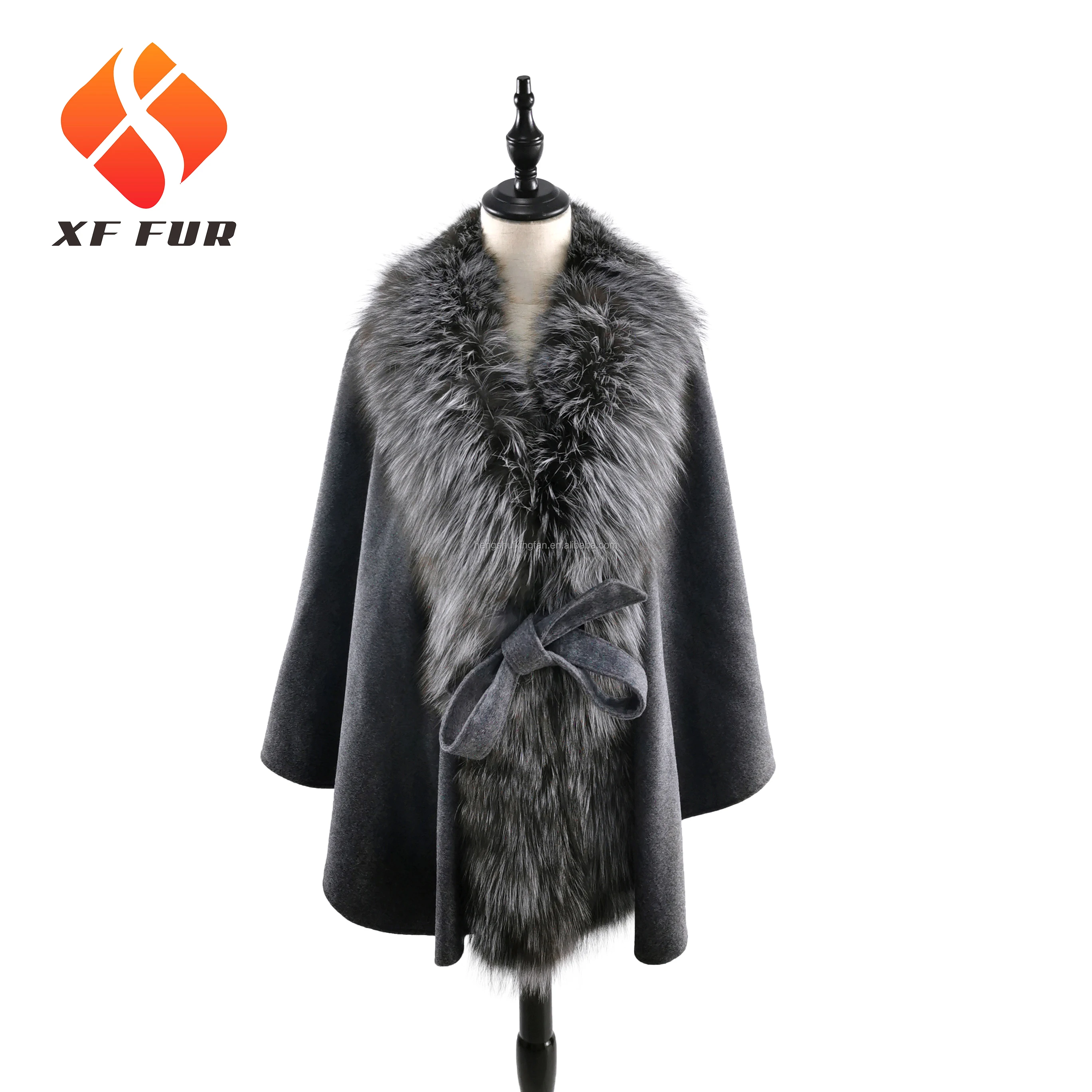 
2019 Winter Warm Fashion Women fox Fur Cape 