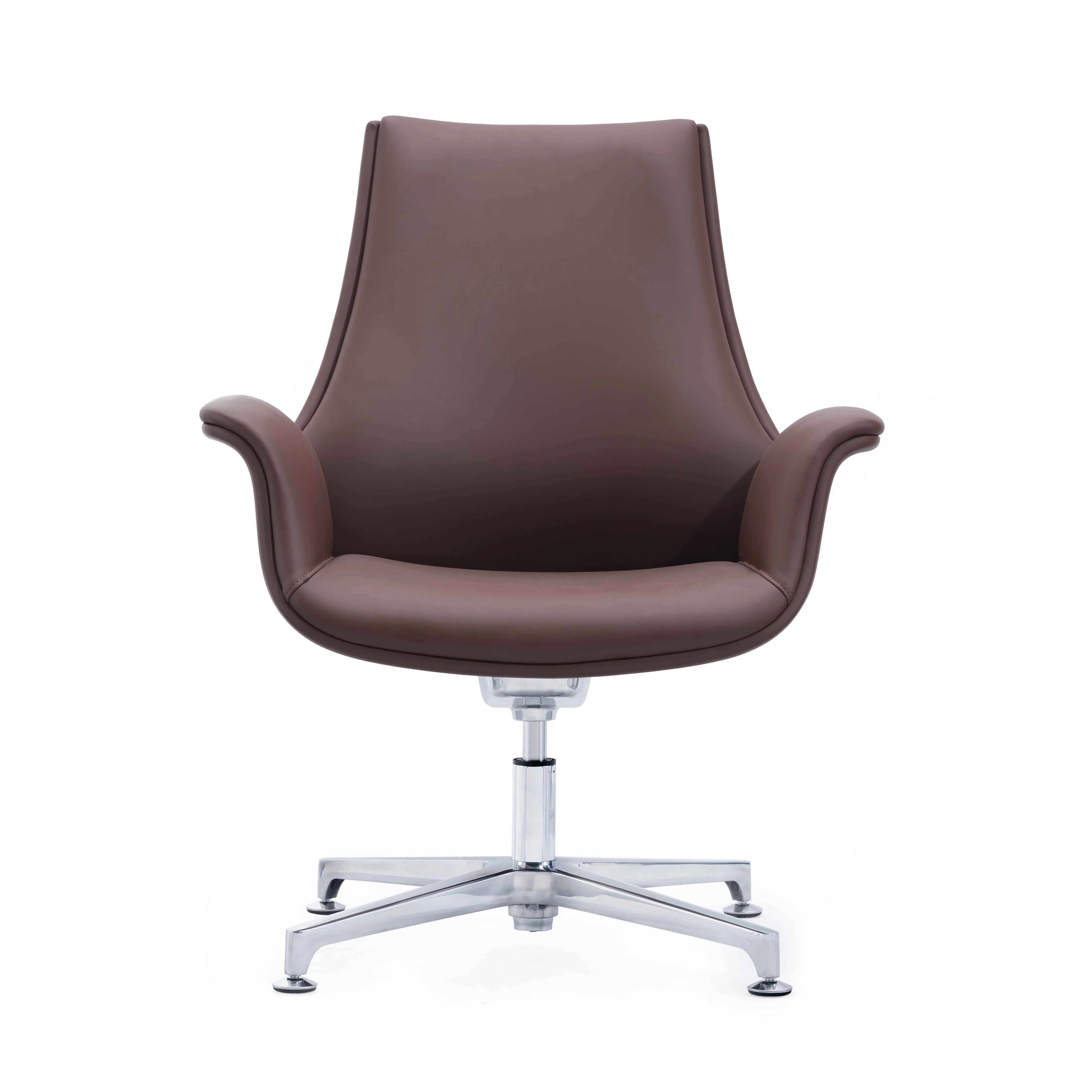 
Executive Office Furniture High Class Medium Back Attractive Modern Design Swivel Visitor Chair With Self Return Fixed Base 