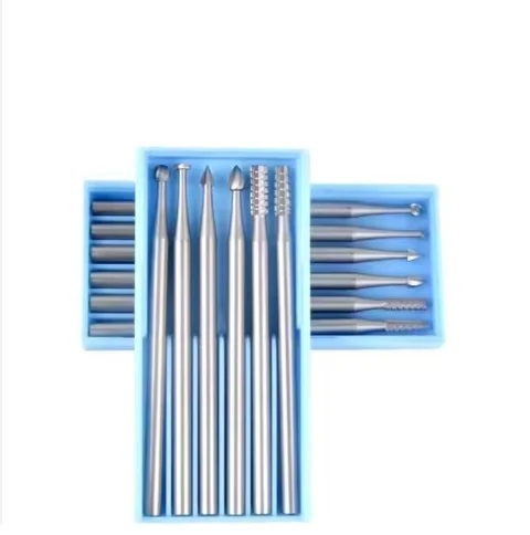 YH 2.35 mm 6 Pcs/Set Needle Drill Tool Tungsten Steel Wood Drill Bit Jewelry Carving Concave Rotary Burr