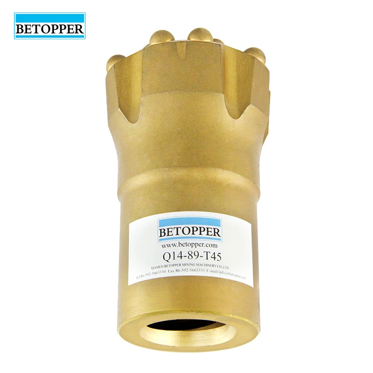 Betopper Brand Hotsale Top hammer drilling tools T45 89mm threaded rock drill button bit For Mining