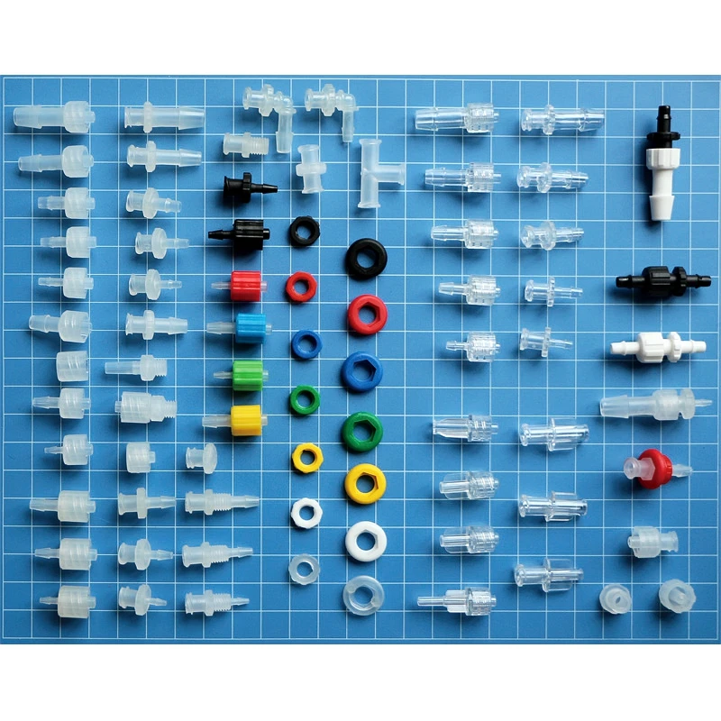 Plastic 7 Colors Barbed Male Luer Rotating Lock Connector Panel Mount Bulkhead Male Luer Lock Adapter Tube Hose Barb Fitting