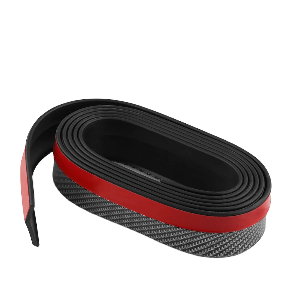 98'/2.5M Universal Front Bumper Spoiler Rubber Skirt Protector Lip strips for Cars Trucks SUV Black