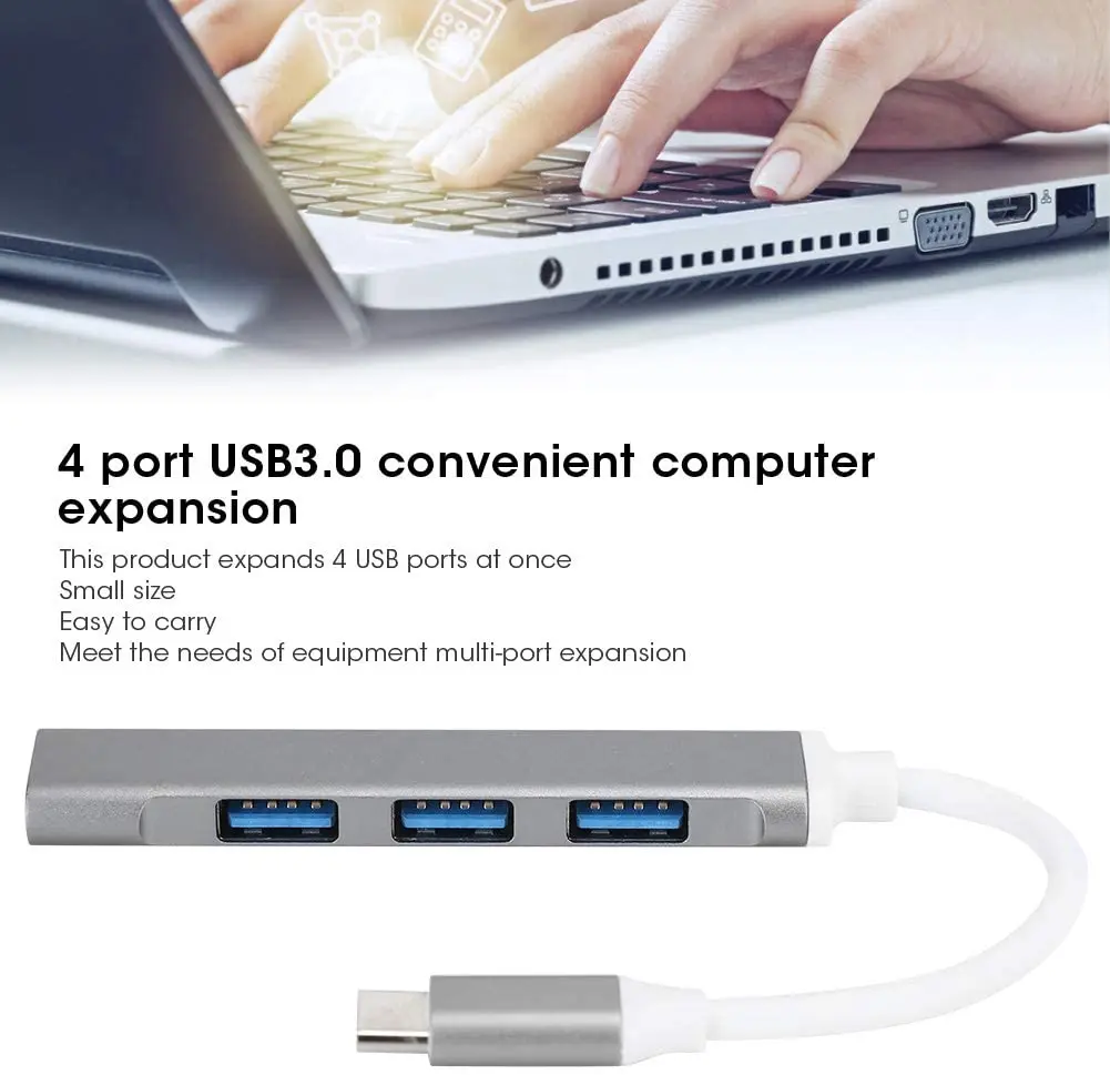 4 Ports for USB C to USB  Hub Adapter 5GbPS Multi Function Extender Dock Adapter portable Hub Adapter for laptops