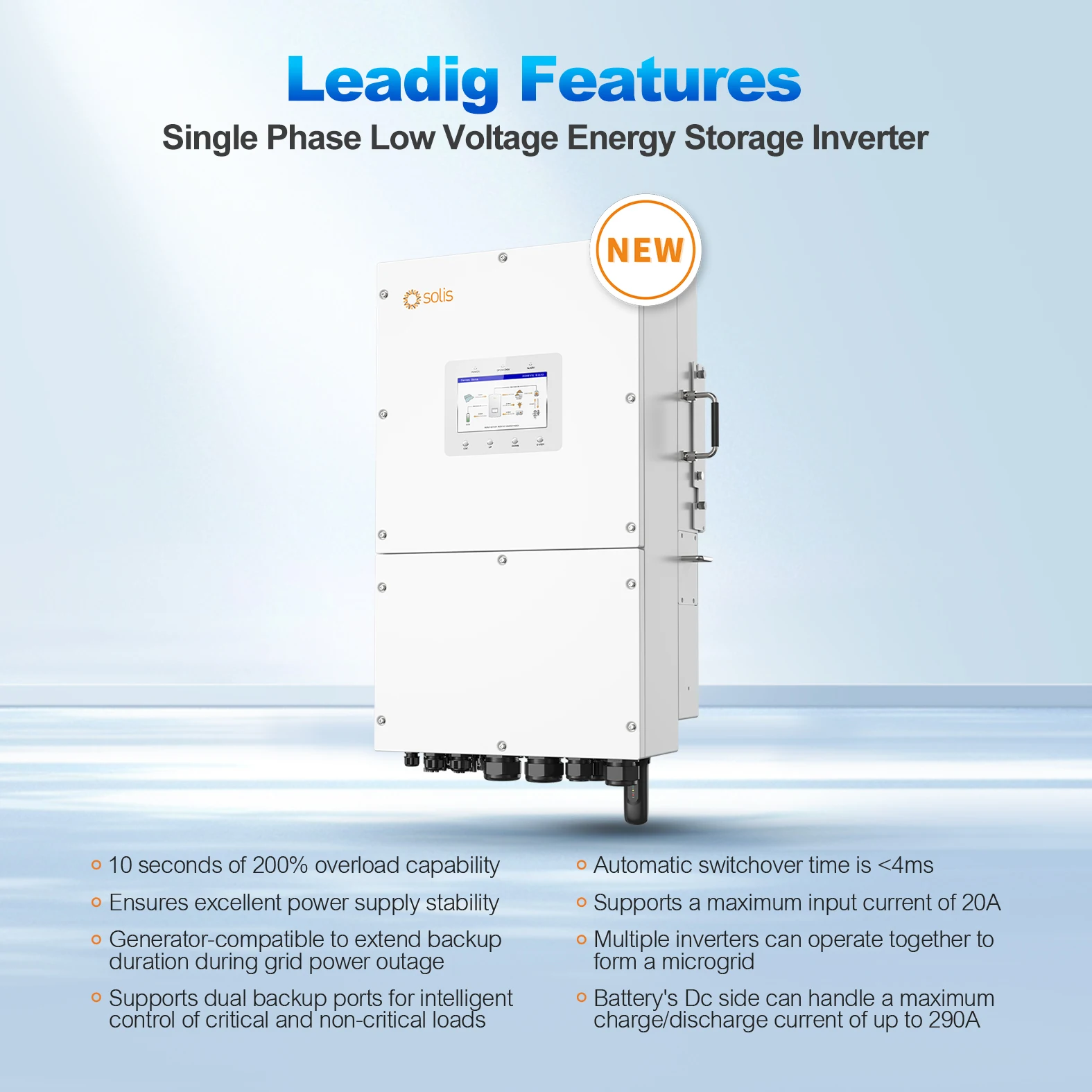 New Solis S6-EH1P12K03-NV-YD-L Low Voltage Battery Energy Storage Inverters  Best Price Universal  in Stock IP66