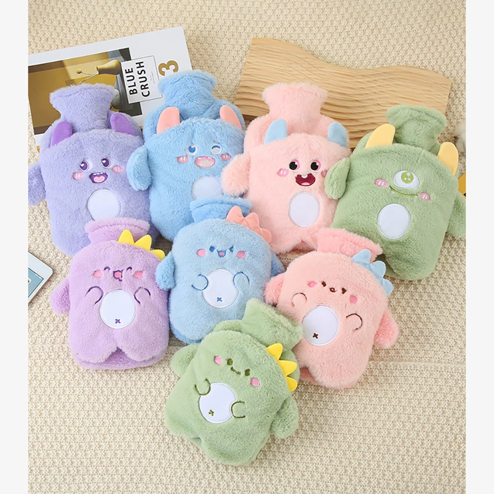 Cute Pvc Stress Pain Relief Therapy Bag With Knitted Soft Cozy Cover Winter Warm Hand Warmer Hot Water Bottle