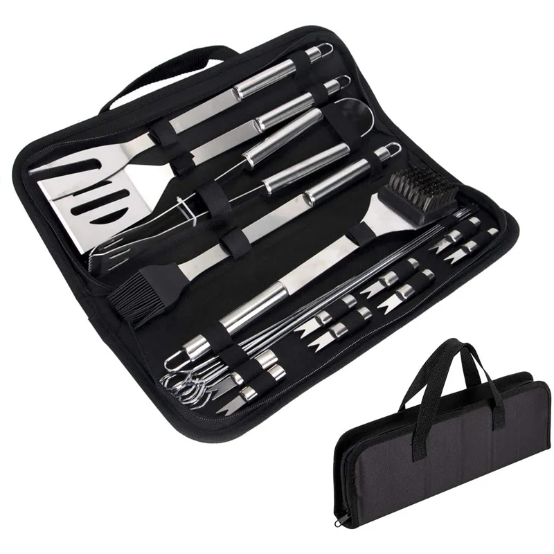 Barbecue accessories tool kit in Oxford cloth bag outdoor BBQ Barbecue Camping Cooking Storage Bag