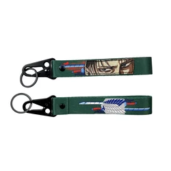 1000  Custom Anime Eagle Beak Keychain Promotion Nylon Ribbon KeyChain Sublimation Printing  Key Chain Motorcycle