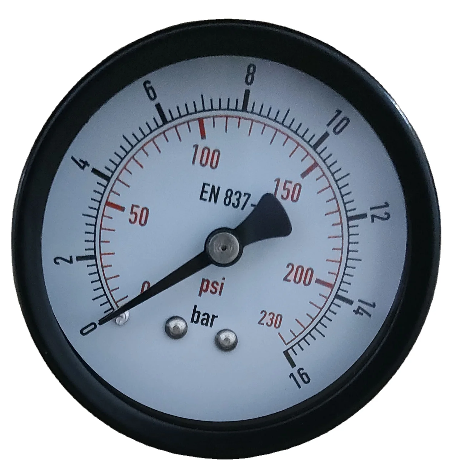 Latest Product 50MM 2 INCH P-AD 0-16BAR BACK CASE SINGLE NEEDLE AIR PRESSURE GAUGE