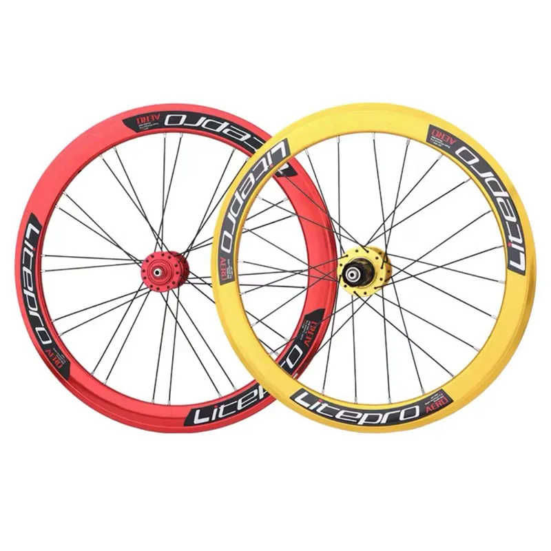 LP Litepro Folding Bike 20 inches 406 451 high frame Wheel Set 100/135 Disc Brake V Brake Aluminium Alloy 4 Bearing Double Wall