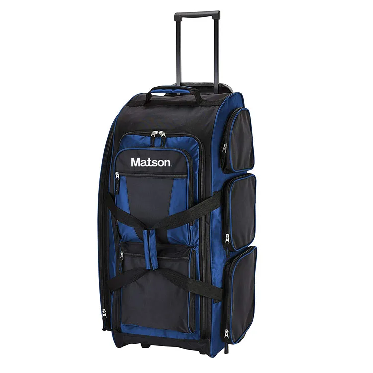 Rolling Multi-Pocket Upright Luggage Overnight Travel Trolley Luggage Duffle Bag With Shoes Compartment