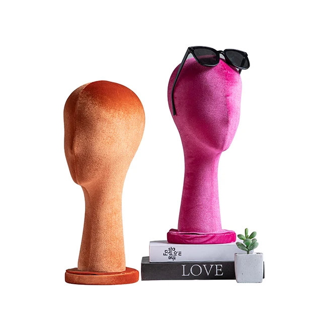 Head Hat Holder Headband Display velvet head Mannequin Heads With Base For Wig Display Rack