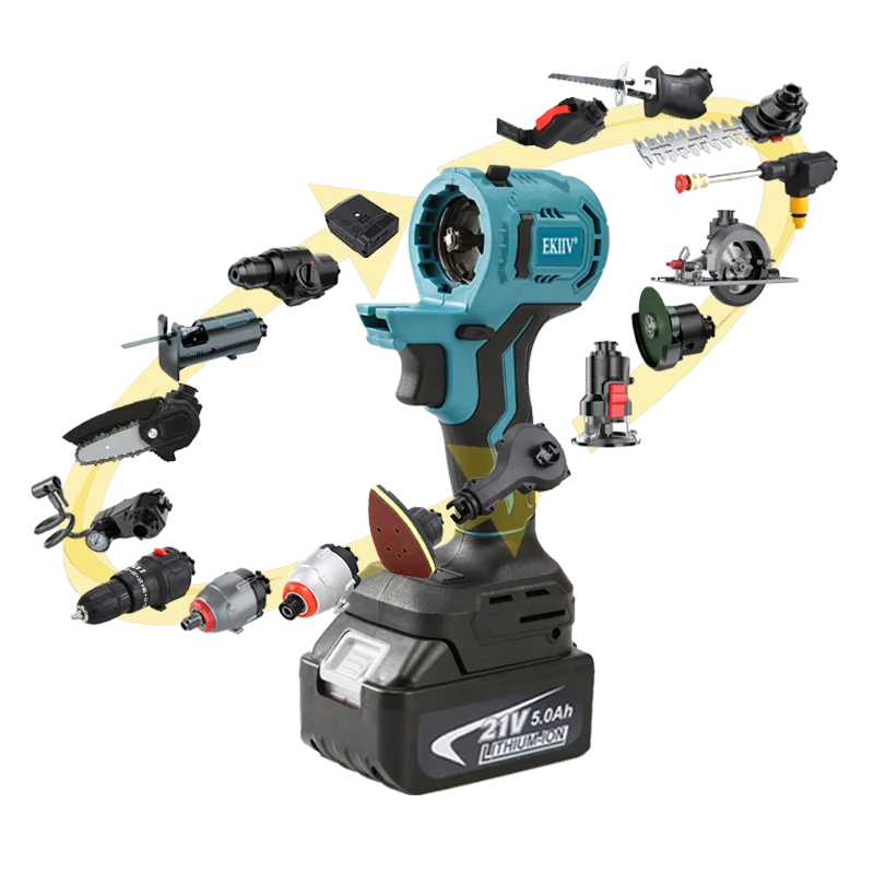 EKIIV Cordless Tool Set Wholesale Power Tools Mini Electric Hand Impact Tool 18v Cordless Drill Set 16 pcs with 2 Batteries