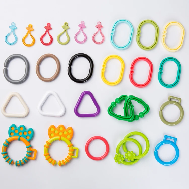 Many Colours Baby Teething Rings Links Toys Teething Tube for Baby Infant Newborn Car Seat Travel Toys