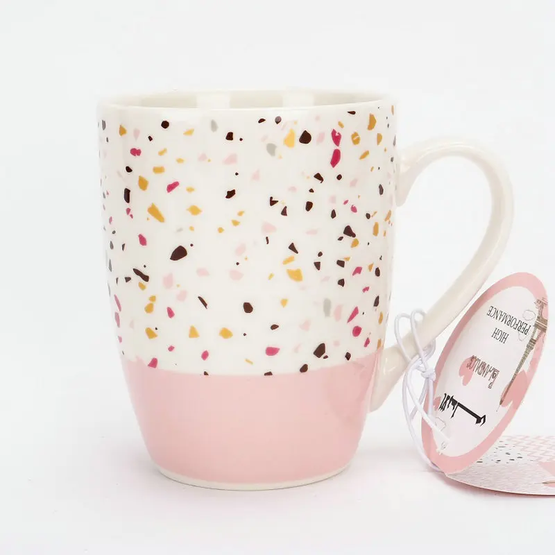 A Color Box Cup 10 Oz Gift Set Mug Ceramic & Enamel,ceramic Porcelain,coffee Mugs White and Black Horn Shape for 4 Users Decal