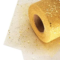 Glitter Tulle Fabric Rolls Sequin Sparkling Ribbon Spool Netting for Wedding