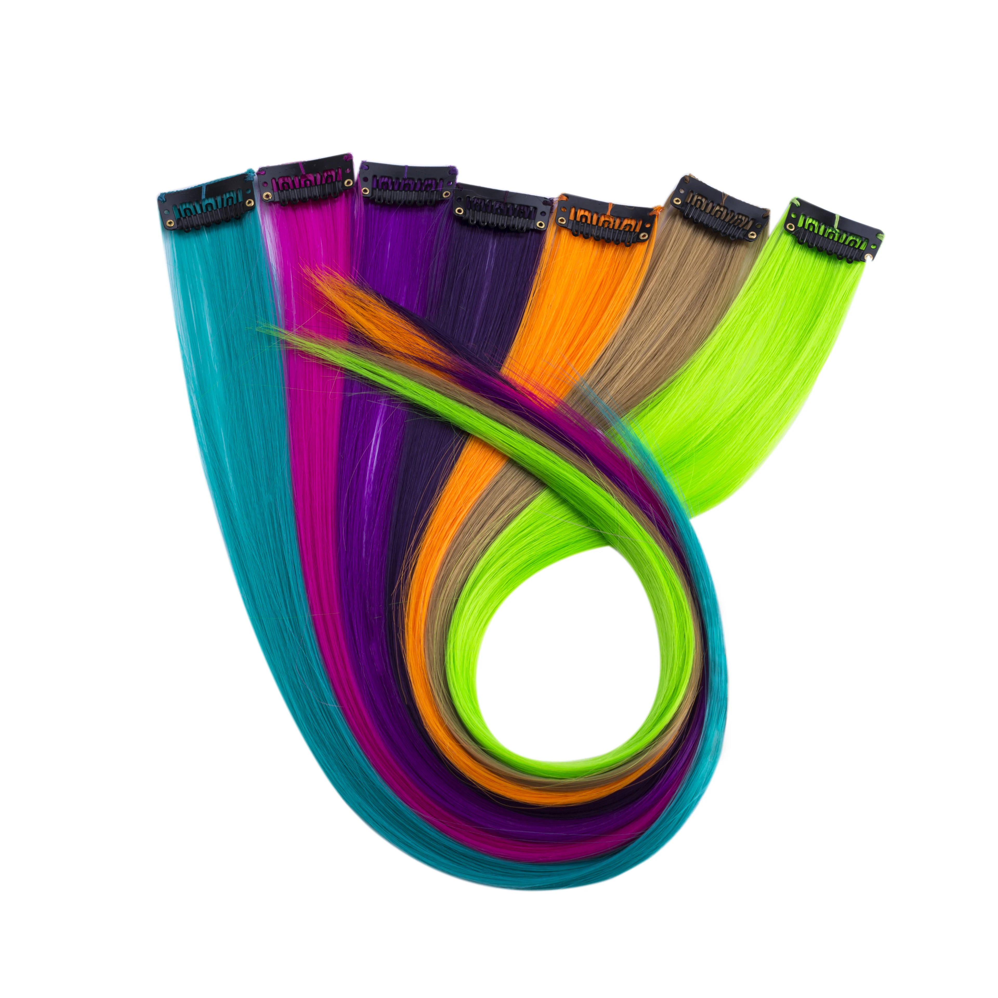 Wholesale 20 Inch 10g Clip In Hair Extension Seamless Synthetic Fiber Hair for woman