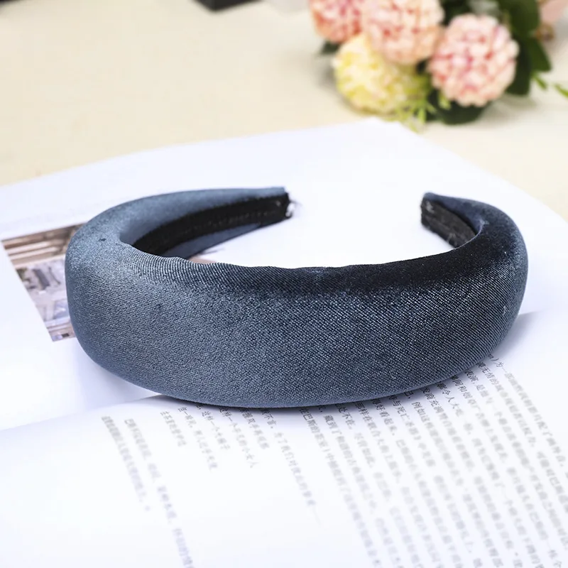 European Winter Velvet Headband Trendy Solid Color Accessories For Girls Hair