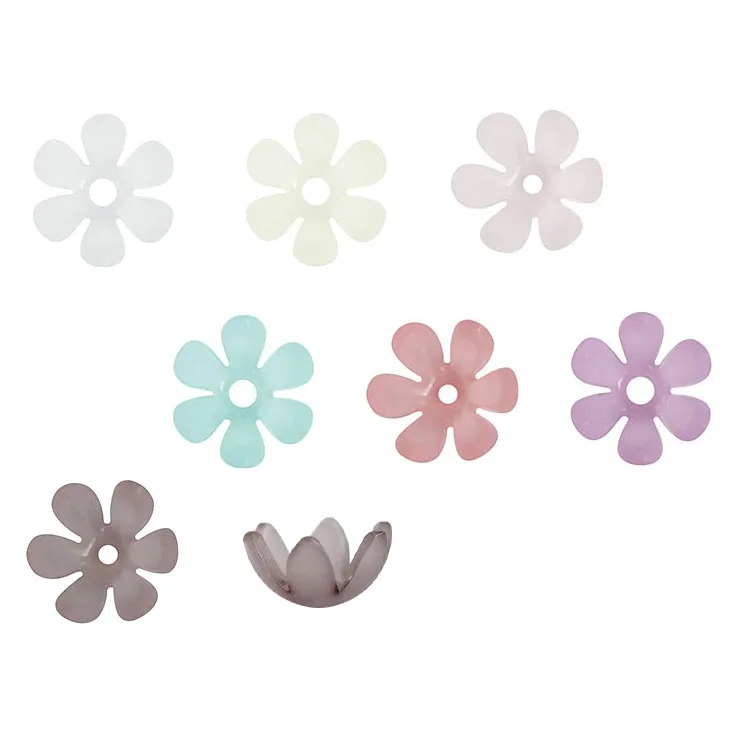 High Quality Best Price Mixed Colors Acrylic Five Petaled Flower Shape DIY Making Accessories For Earrings Necklace Bracelet