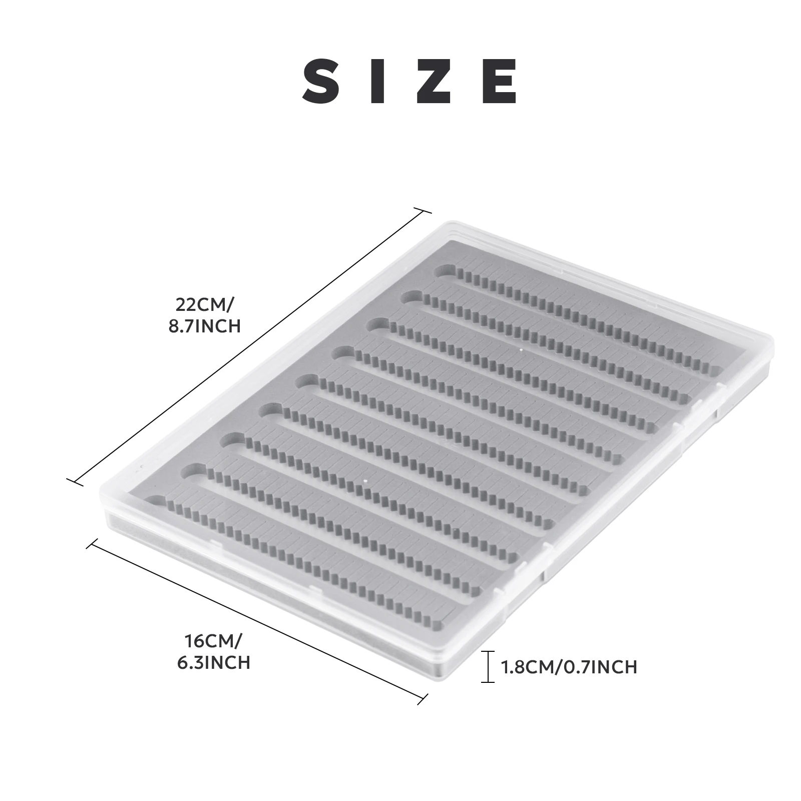 Serrated EVA Foam A5 Size Fly Box with Plastic Shell for Storing Hooks & Bait - Durable & Compact Fishing Organizer