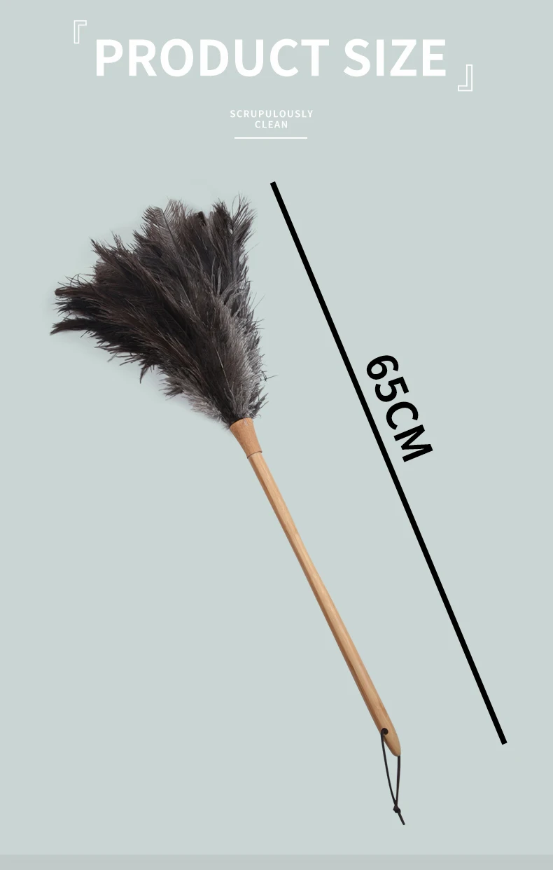 Broom Furniture Cleaning household wood handle Ostrich Feather Duster