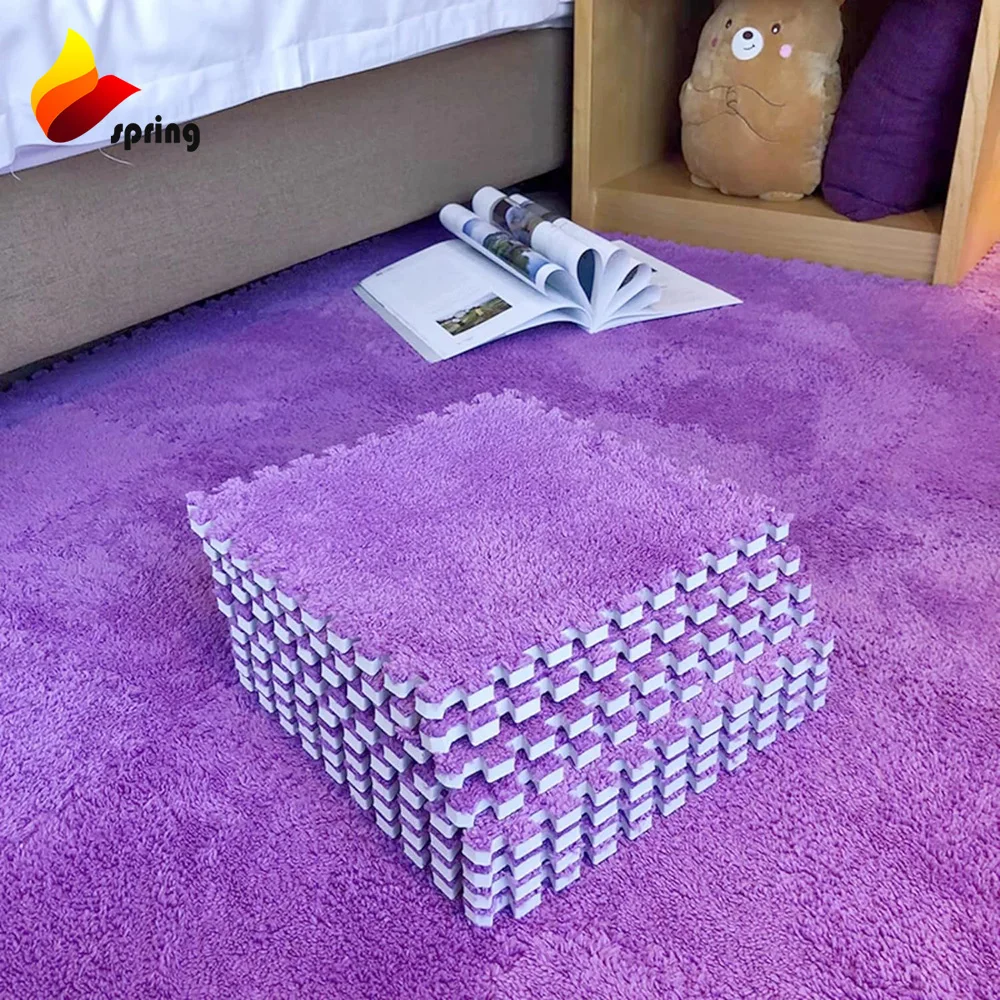 China Manufacturer Soft Interlocking Carpet tile Fluffy Area Rug Puzzle Carpet Floor Mat Room Mat