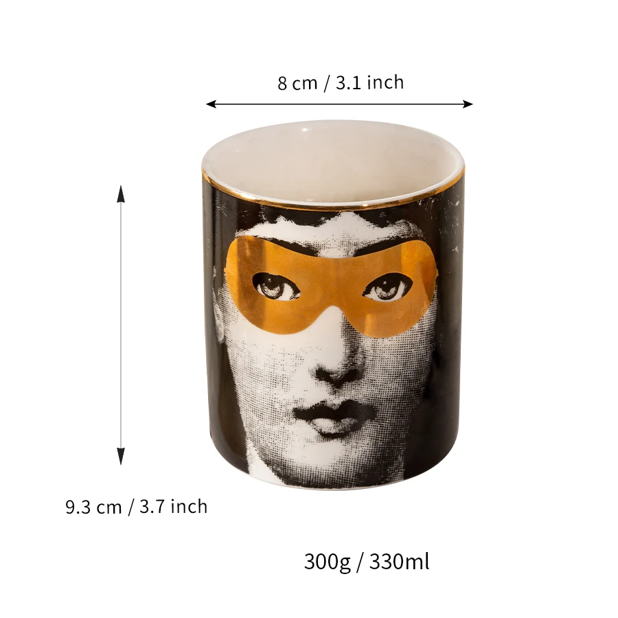 European vintage custom face candle holder ceramic romantic aromatherapy cup home decor storage cup jar porcelain candle jar