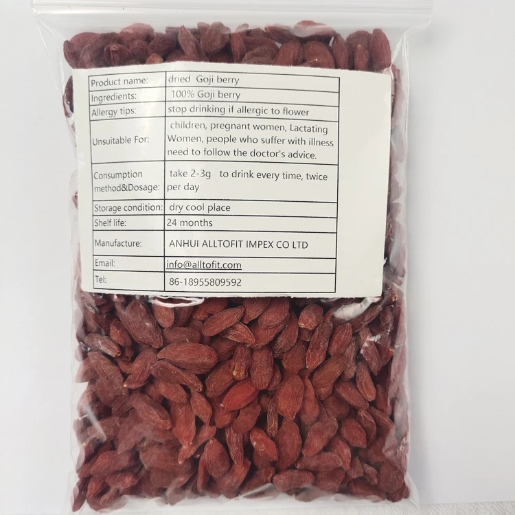 2022 New Arrival Chinese Wolfberry Dried Ningxia Red Goji Berry Fruit for Herbal Tea
