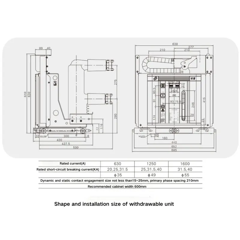 12KV solid-sealed pole-column indoor  630A 1250A 1600A 2000A 2500A 3150A 4000A  high-voltage vacuum circuit breaker