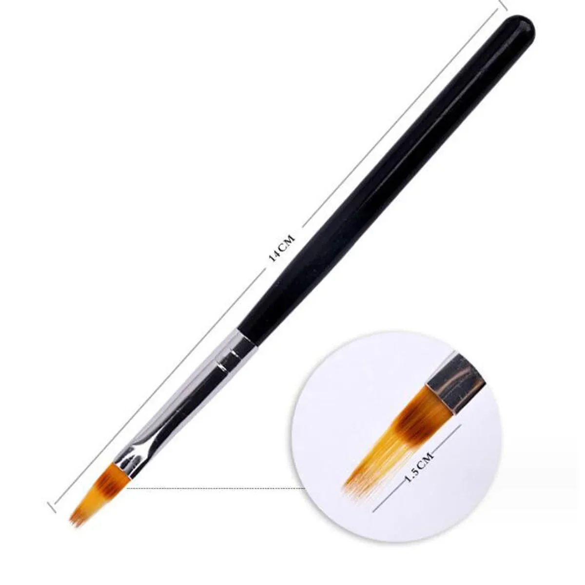 1PC Gradient Bloom Nail Art Painting Brush Black Wood Handle Nylon Hair Ombre Brush