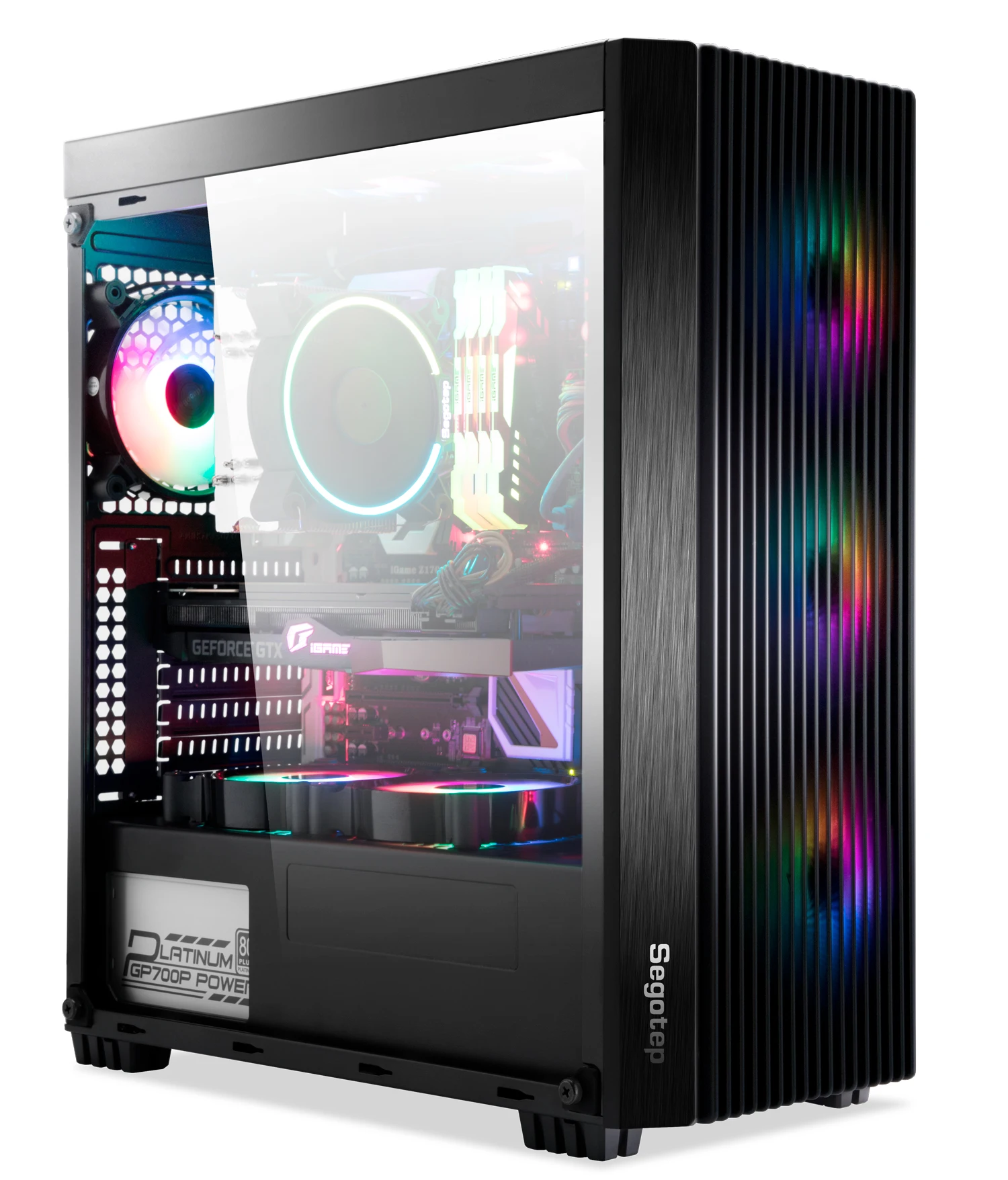 Блок питания ATX/M-ATX/ETX сетка Pc корпус Full Tower SSI-EEB двухстороннюю материнская плата Rgb чехол для ПК Segotep