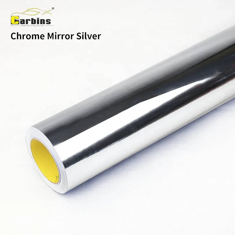 Carbins Guangzhou Factory Wholesale Chrome Mirror Silver Car Wrap Film Holographic Reflective Car Wrap Vinyl