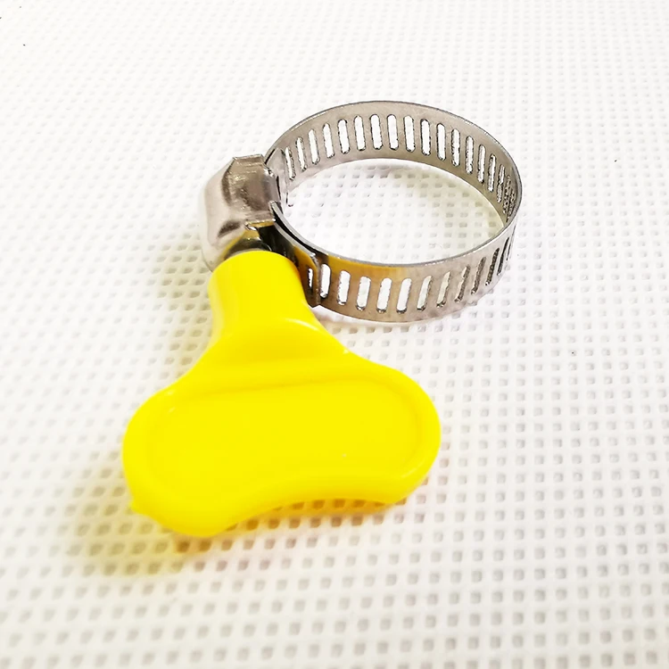 Galvanized American Type Miniature Worm Drive Hose Clamps With Plastic Handle Butterfly
